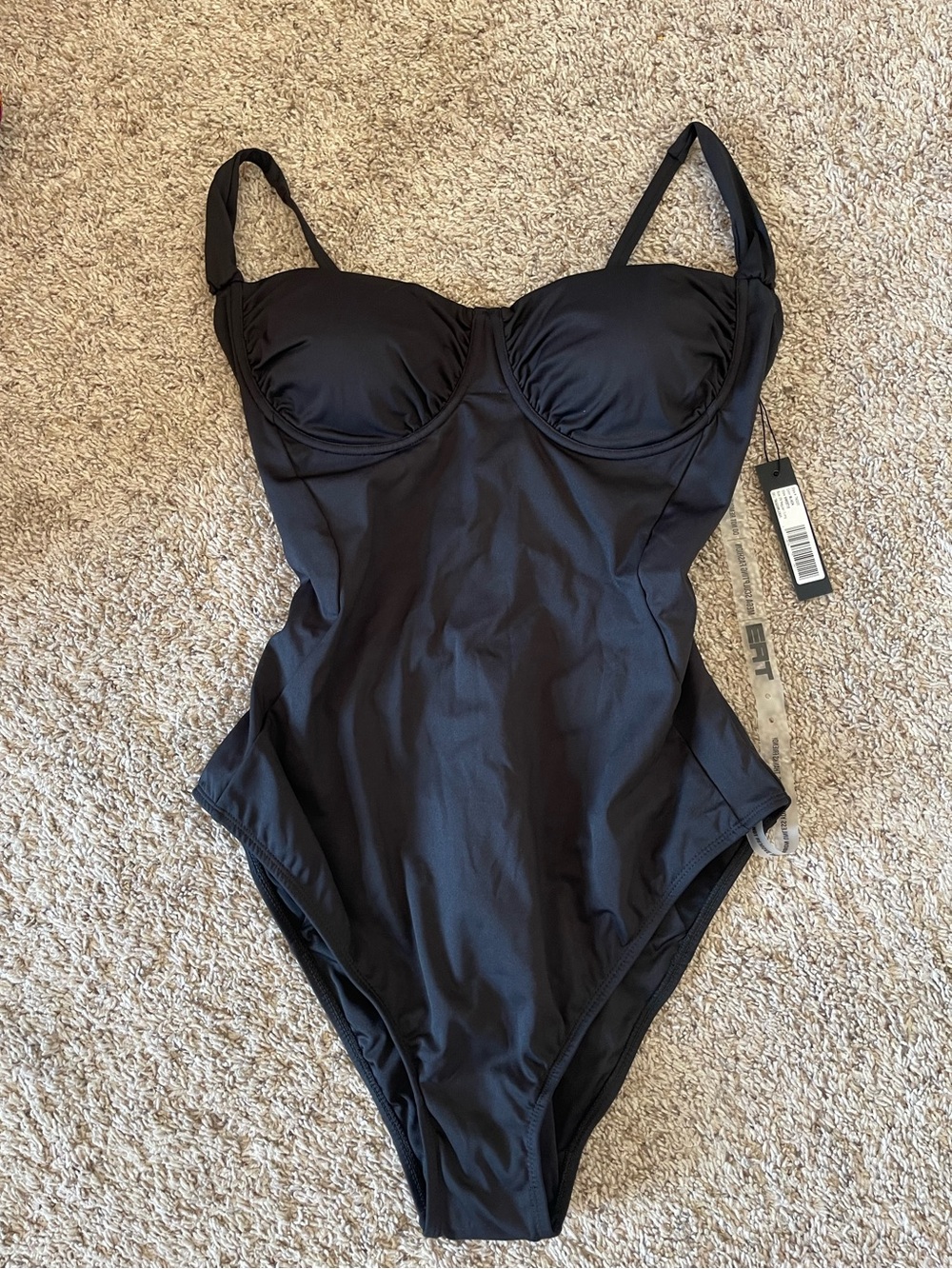TA3 Sweetie One Piece Swimsuit Black 2X Regular/Long NWT Sculpting Lace Back